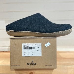 Glerups Charcoal Leather Slippers